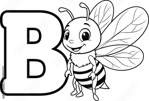 bee on white background