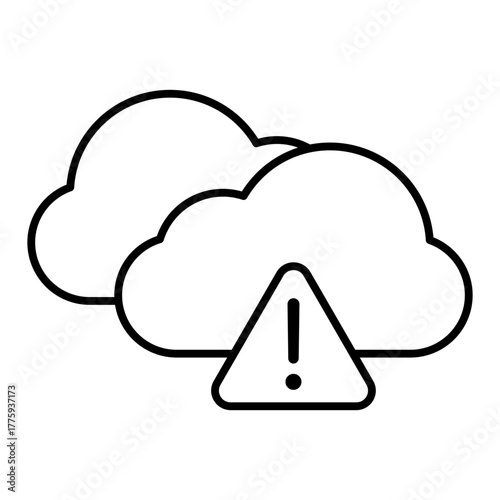 bad weather line icon with editable stroke