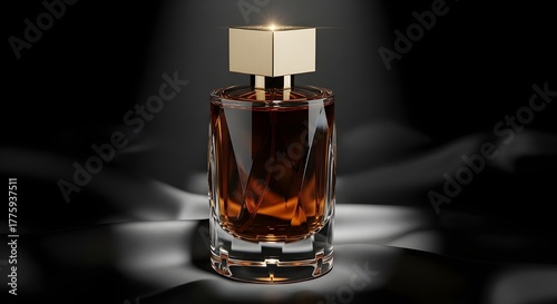bottle of perfume in dark background