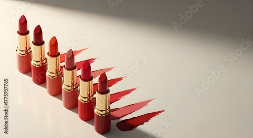 lipstick set on white background