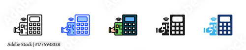 Contactless Payment Icon Collection With Multiple Styles