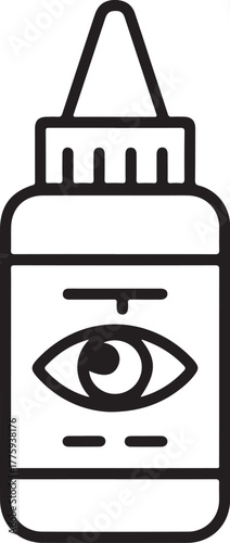 Eye drop bottle with eye symbol icon