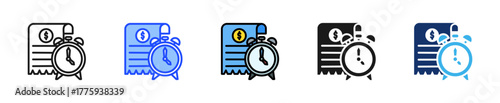 Payment Reminder Icon Collection With Multiple Styles
