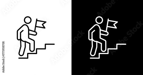 Assessment Ladder  White Icon Set Design