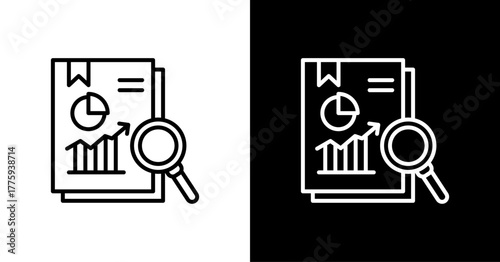 Report Bookmark  White Icon Set Design