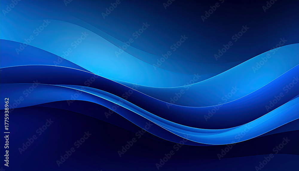 Obraz premium Blue waves abstract wallpaper for desktop background and design projects 4