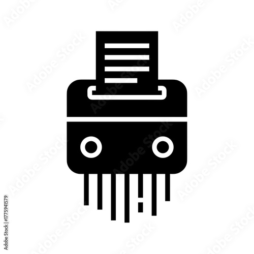 Paper shredder machine document security office equipment destruction of confidential information device tool icon