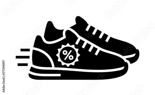 Sneakers sale promotion running shoes footwear discount offer athletic trainers sport shoes footwear promo deal icon