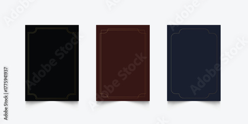 Gold art deco frame isolated on set dark background. Golden thin frame set. Gold geometric borders in art deco style. Thin linear radiance rectangular shape collection. geometric, gold background.