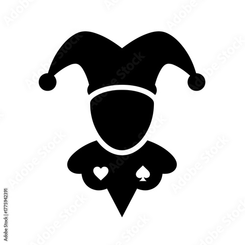 Joker harlequin fool carnival costume mask vector clip art graphic design illustration image icon