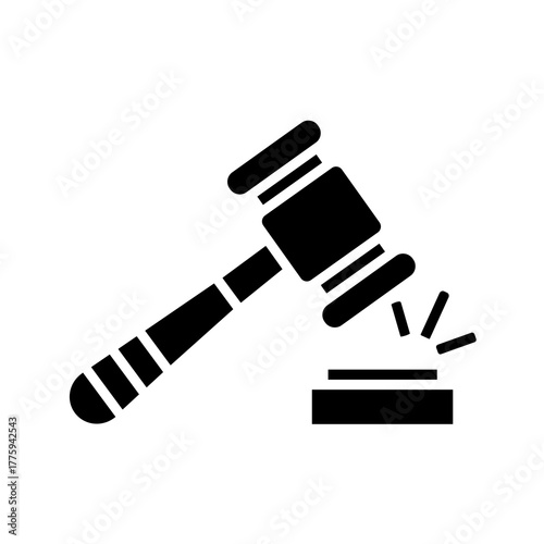 Gavel auction law legal court judge justice hammer symbol authority business concept decision judicial rights icon