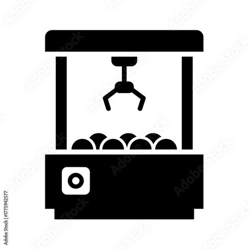 Claw machine arcade game vector illustration for entertainment and amusement park claw crane design icon