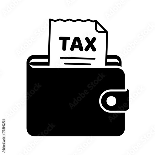 Tax wallet income finance accounting payment return financial money business investment savings expense credit icon
