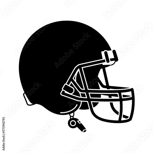 American football helmet protective headgear sports equipment gear safety gridiron athletic professional head icon