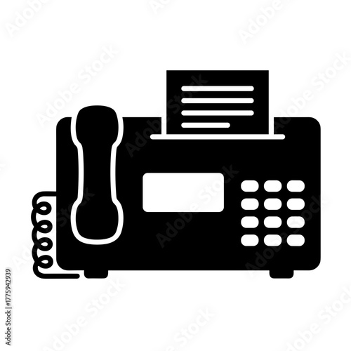 Vintage fax machine vector illustration for business communication and office equipment design old technology icon