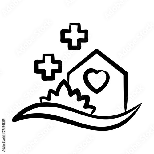 Serene Environment Icon - Handdrawn