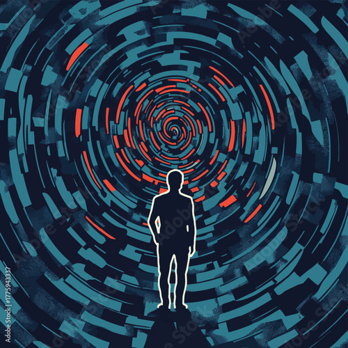 Untangling complex problems unraveling the mind's labyrinth for clearer solutions   , vector style simple color