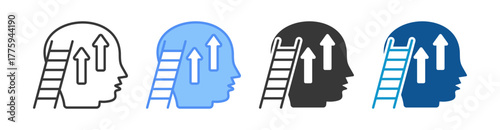 Personal Growth Icon Set Multiple Style Collection