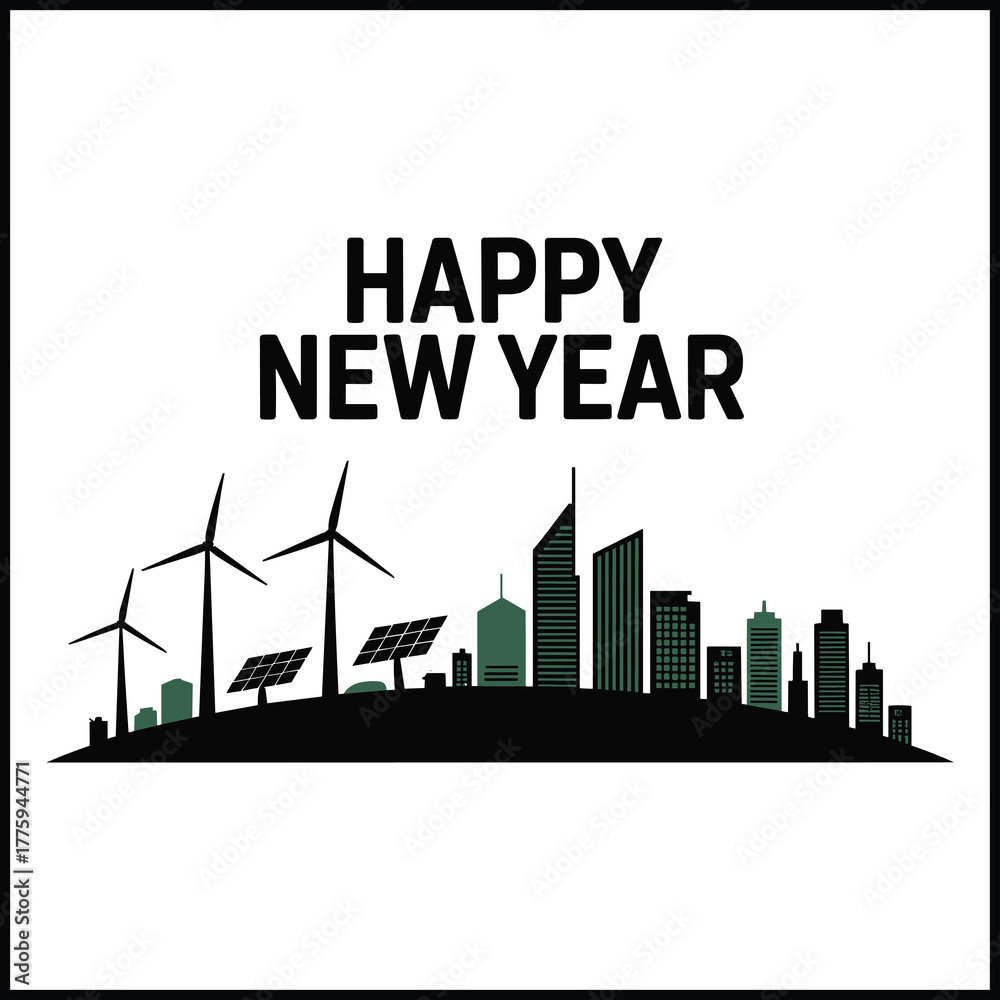 Fototapeta premium Eco-City Welcomes the New Year 