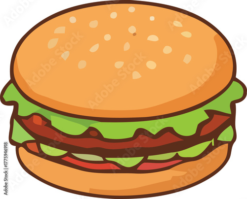 hamburger on white background