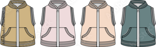 Colorful Fleece Vest Mockups Essential Design Templates for Fashion Apparel