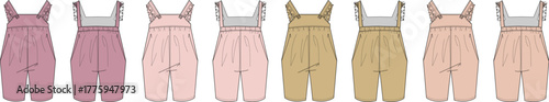 Pastel Rompers Fashion Illustration Set for Spring and Summer Baby Clothes