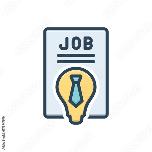 Color illustration icon for job creation
