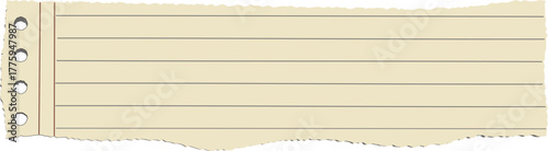 Vintage Lined Paper Ripped Notebook Page Template with vector illustration