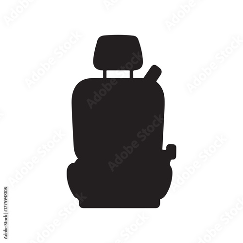 Car Seat Vector Glyph Icon For Personal And Commercial Use on white back ground