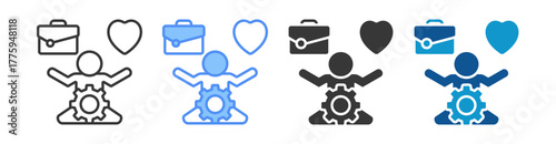 Work Life Balance Icon Set Multiple Style Collection