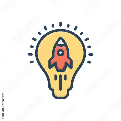Color illustration icon for startup incubator