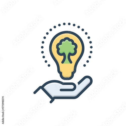 Color illustration icon for sustainable development