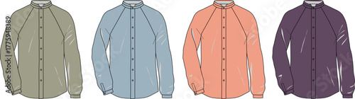 Four Shirts in Different Colors A Fashionable and Versatile Wardrobe Choice