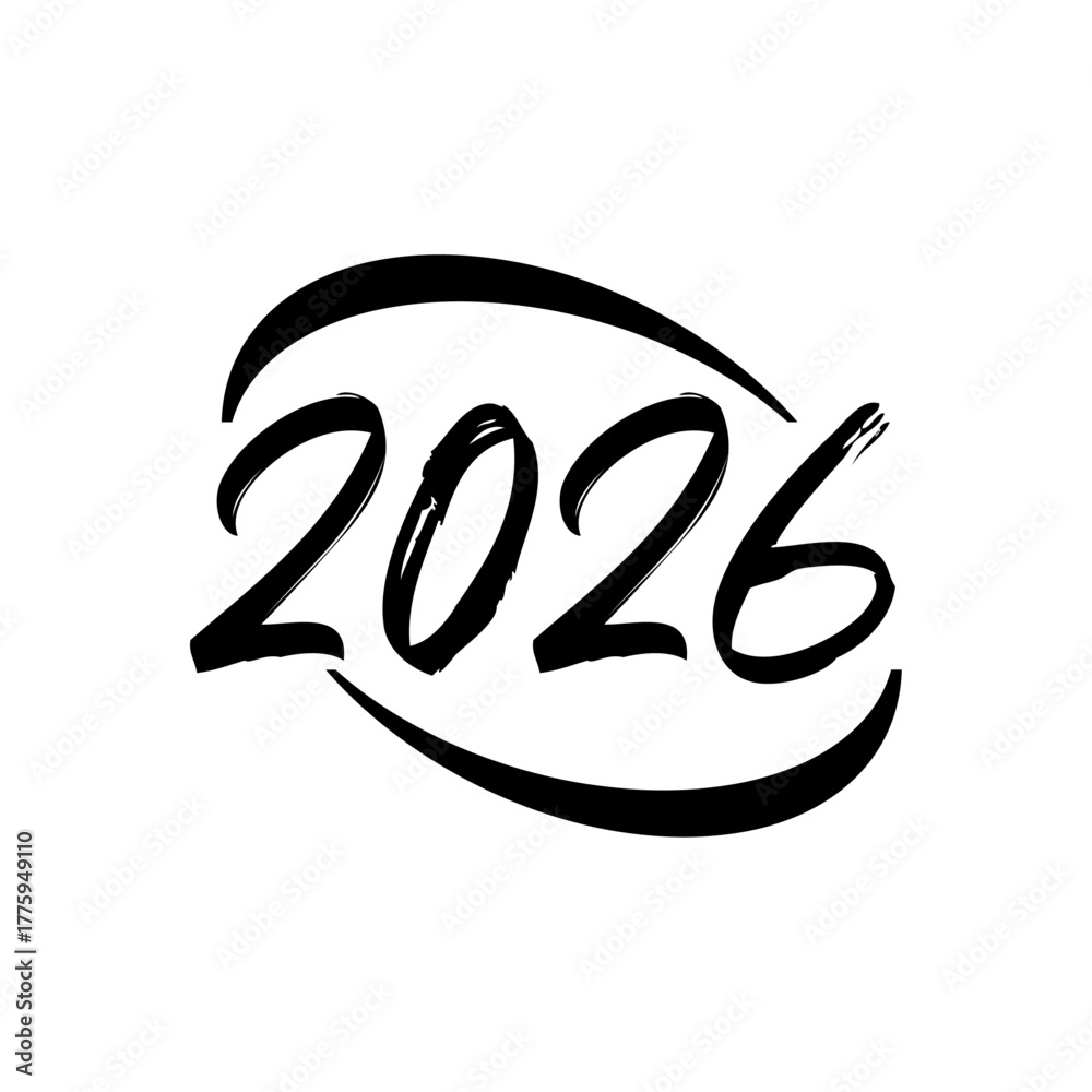 Obraz premium Bold Brush Script 2026 Typography Logo Design