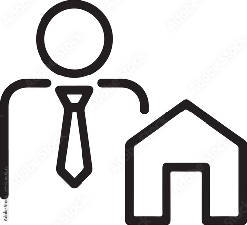 Real estate agent icon representing professional home buying and selling services