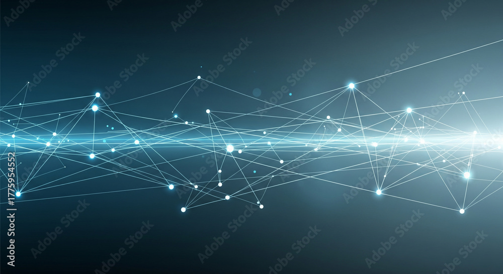 Fototapeta premium Minimal Abstract Glowing Network Lines Background Design