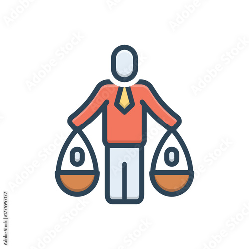 Color illustration icon for ethical leadership