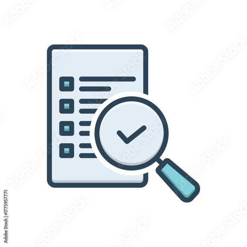 Quadro su tela Color illustration icon for compliance check