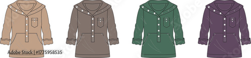 Stylish Assortment of Coats in Earthy Colors with Button Detail and Pockets