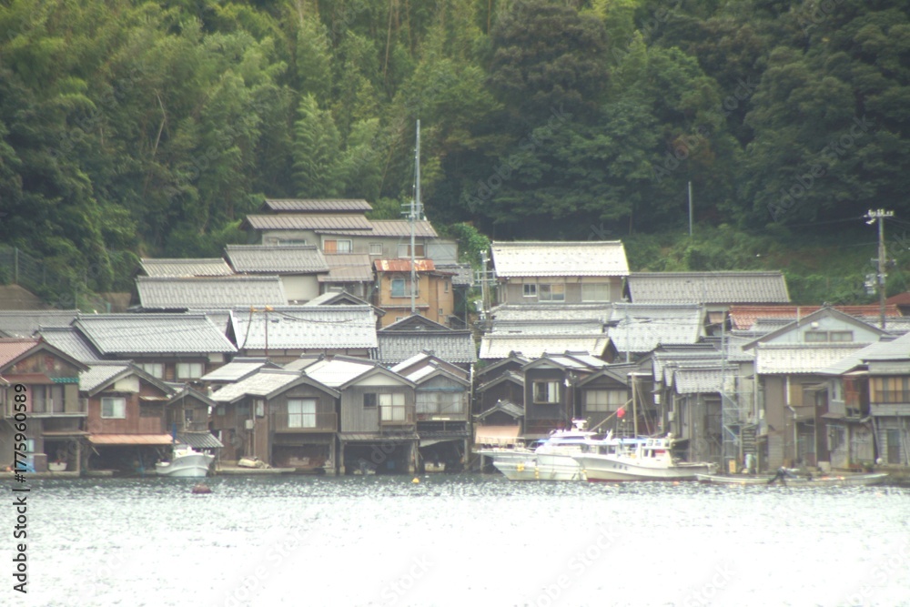 Fototapeta premium 伊根の町並み(伊根湾クルーズから見た風景)