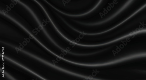 Ebony Elegance: A luxurious expanse of flowing black fabric, its subtle textures and soft folds evoking a sense of opulence and sophistication.