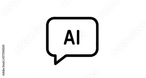 Vector Icon of Chat Bubble with AI Symbol