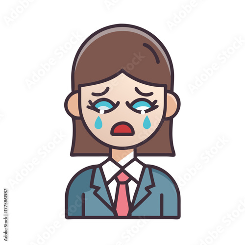 vector character of a woman secretary with sore eyes

