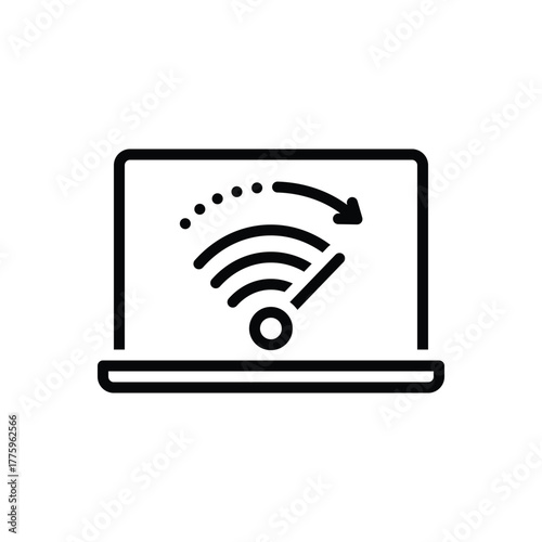 Black line icon for high speed internet