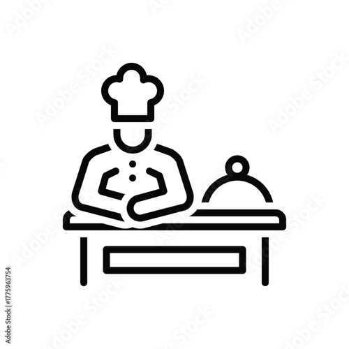 Black line icon for concierge service