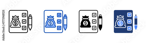 Evaluation icon set multiple style collection