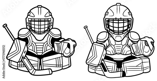 Hockey goalie mascot, showcasing the protective gear and determination of the player on the ice