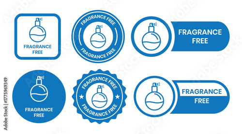Fragrance free stamp. No scent icon, aroma free, smell absence concept, does not contain odor, thin line symbol on white background - editable stroke vector illustration.