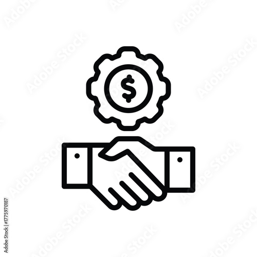 Black line icon for cooperative venture