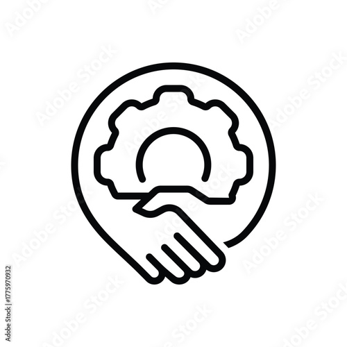 Black line icon for strong coalition